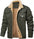 Men's Fleece-lined Cotton Casual Jacket Winter Lapel Single Breasted Warm Outerwear