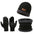 Conjunto de tres piezas de guantes y bufanda de invierno para hombre, gorro de punto cálido con forro polar